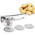 thumbnail image 1 of Potato Ricer, Stainless Steel Potato Ricer Multifunctional Professional Masher Heavy Duty ood Press for ruit Vegetable with 3 Pieces Replaceable Strainer ( ine Medium Coarse), 1 of 8