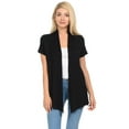 thumbnail image 1 of Pastel by Vivienne Women's Short Sleeve Open Front Vest Black Large, 1 of 3