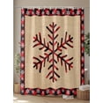 thumbnail image 4 of Christmas Snowflake Shower Curtain Set ，Waterproof Fabric Shower Curtains Retro Red and Black Buffalo Plaid Shower Curtains for Bathroom,Bathroom Decor 36"x72", 4 of 6