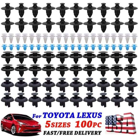 100Pcs for Toyota&Lexus Car Body Trim Panel Clips Undertray Splash Shield Rivets