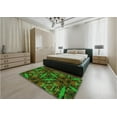 thumbnail image 5 of Ahgly Company Machine Washable Indoor Rectangle Transitional Dark Lime Green Area Rugs, 7' x 10', 5 of 7