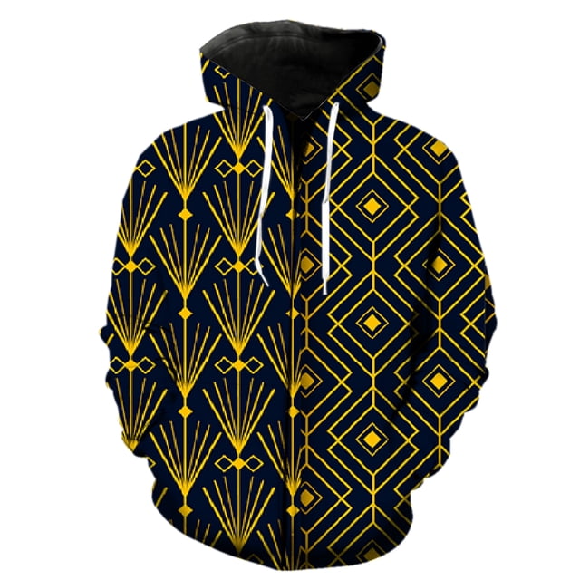 Abstract Pattern Men's Zipper Hoodie Cool 2024 Hot Sale Oversized 3D Printed Sweatshirts Funny Fashion Spring With Hood Jackets