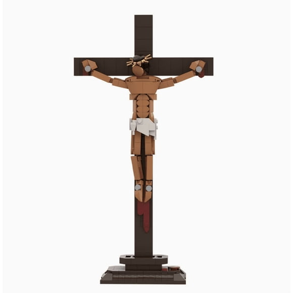 MOC 336 Jesus on The Cross Building Blocks Set, Religious Faith Collection Model, Compatible with Lego, Desktop Decorative Brick Toy for Adults Collection & Gift