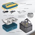 thumbnail image 4 of Electric Lunch Box Food Heater - Upgraded Fast Heating Lunchbox Food Warmer for Car and Home with 2 Compartments Removable 304 Stainless Steel Container, SS fork & spoon and Carry Bag, 4 of 7