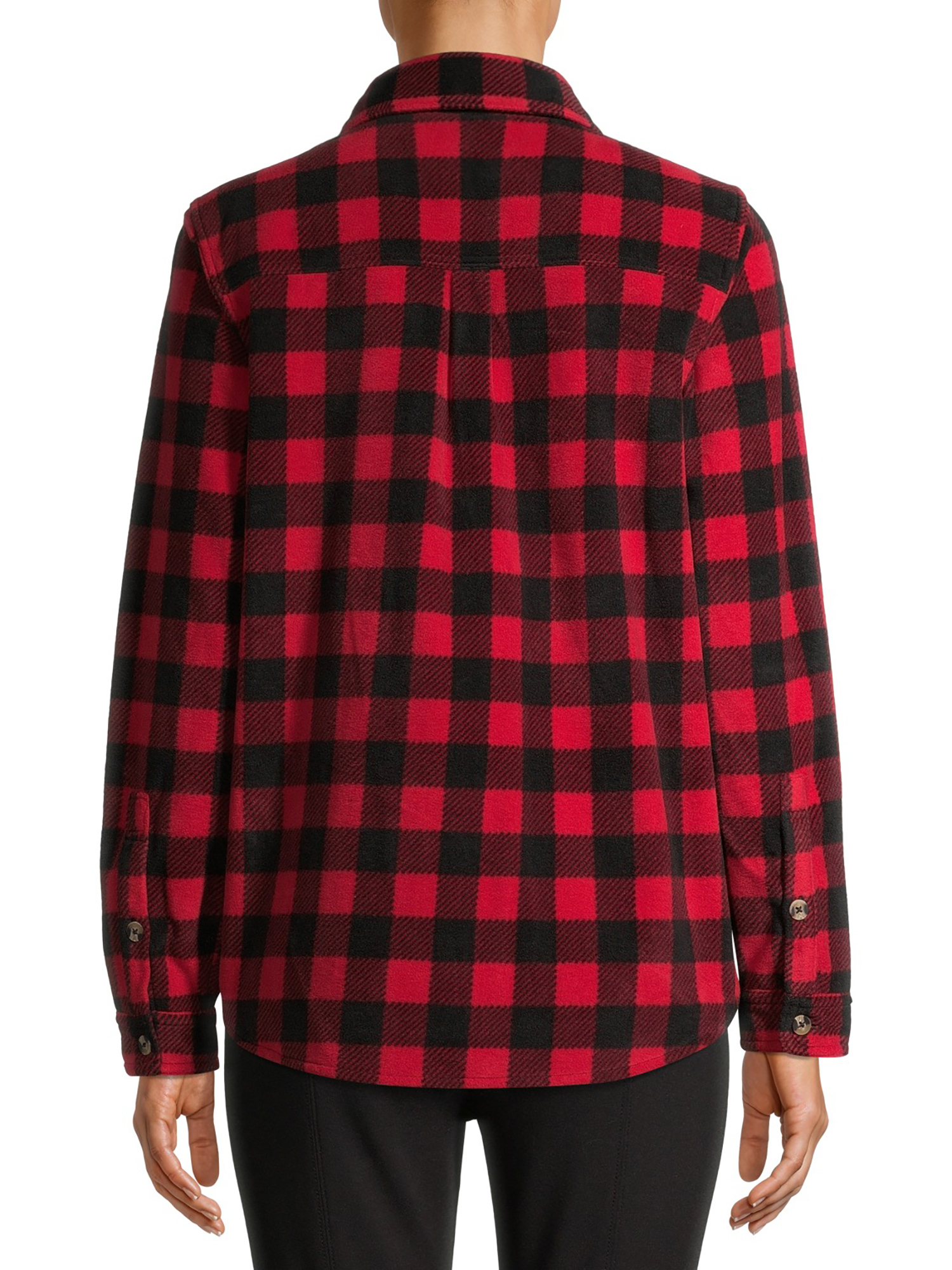 Time and Tru Long Sleeve Relaxed Fit Checked Plaid Jacket (Women's) 1 Pack
