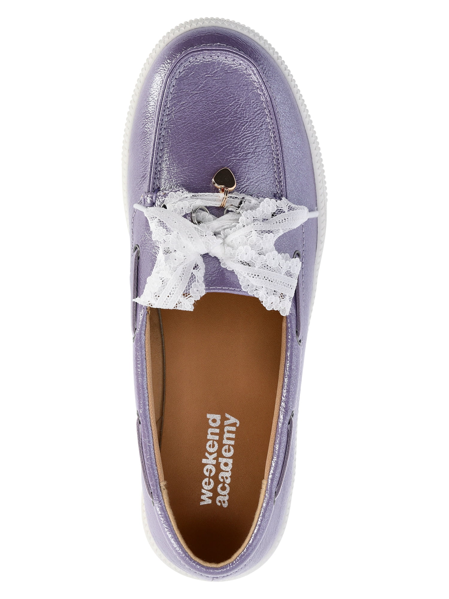 Weekend Academy Girls Lace Charm Boat Shoes
