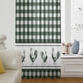 thumbnail image 5 of Farmhouse Green Plaid Sheer Curtains 45 Inches Long, Vintage Country Cock Checkered Light Filering Curtains, Breathable Simi Curtain Privacy Drapes for Kitchen Bathroom Small Window Treatment, 5 of 9