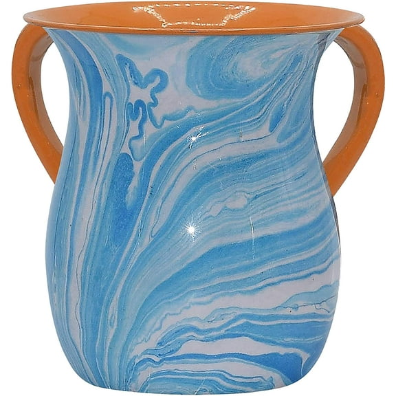 The Kosher Cook, 34 Oz Blue and White Netilat Yadayim Cup - for Washing Ritual