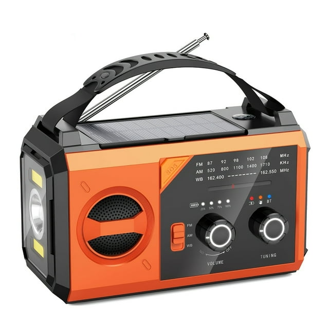 ZheElen Radio d'Urgence Portable avec Lampe de Poche et Haut-Parleur Bluetooth