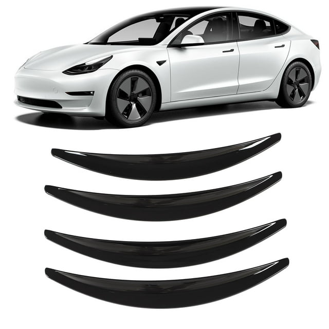 Yctze 4PCS Wheel Flares Scratch Re Car Splash Guards Car Flare Wheel Flares Wheel Mudguard Strips Car Tires Eyebro