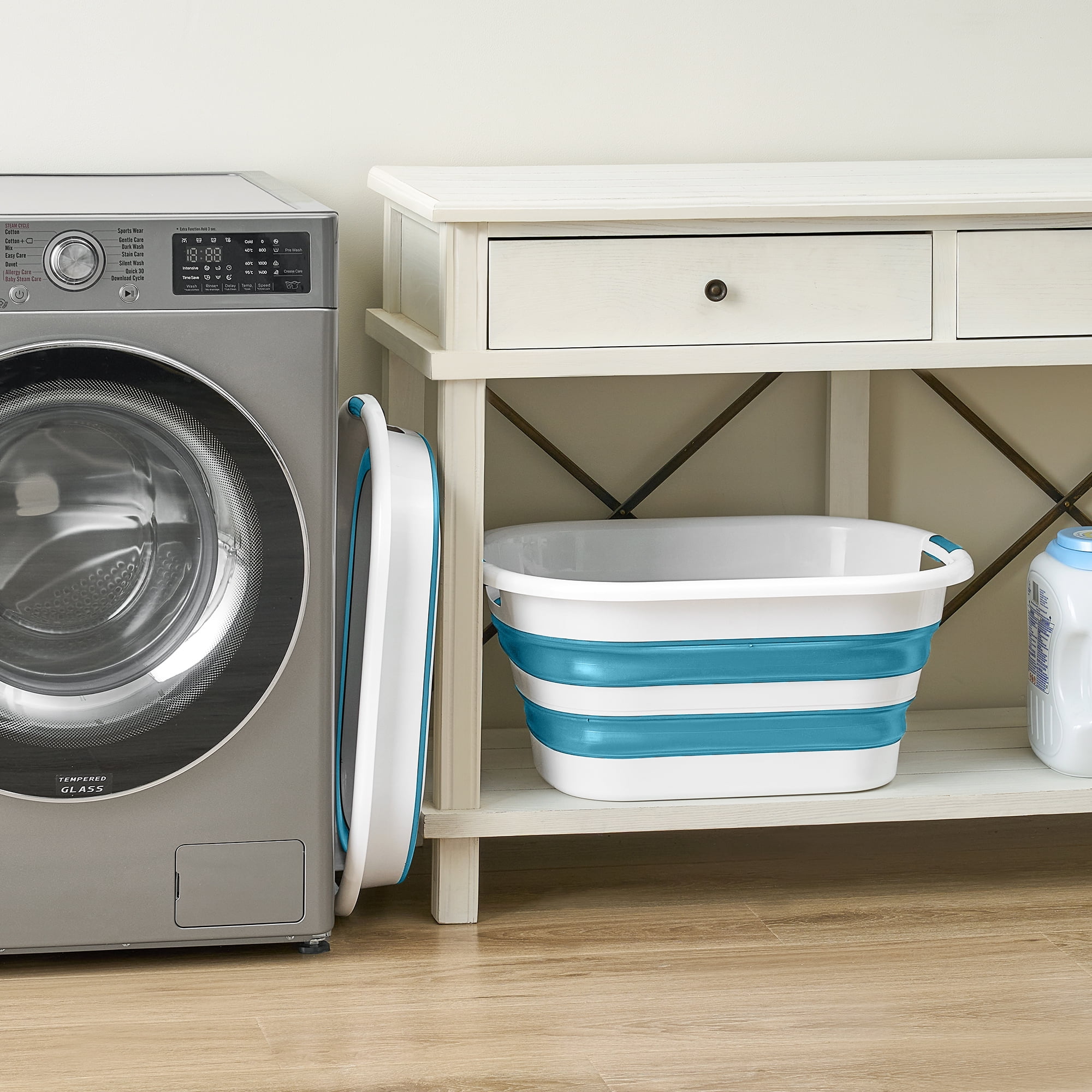 Around The Home Collapsible Laundry Baskets, Teal