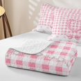 thumbnail image 4 of Manfei 3D Alphabet Print C Quilt Full,Pink Dreamy Bowtie Full Bedspread Sets,3pcs,1 Coverlet and 2 Pillowcases, 4 of 7
