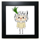 thumbnail image 1 of Animal negro hierba vegetal natural uu Mesa de pared con marco cuadrado negro, 1 of 4