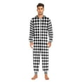 thumbnail image 3 of FORMRS Onesies Pajama for Adults Unisex Hoodie Winter Jumpsuit One Piece Sleepwear, Sizes S-2XL, Black and White Geometric, 3 of 7