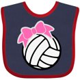 thumbnail image 3 of Inktastic Volleyball with Pink Bow Boys or Girls Baby Bib, 3 of 4
