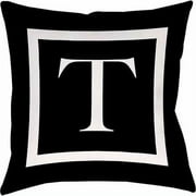 IDG Classic Block Monogram Decorative Pillow - Black