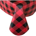 thumbnail image 2 of Christmas Holiday Red and Black Buffalo Plaid 60 x 102 inch Rectangle Vinyl Flannel Backed Tablecloth, 2 of 8