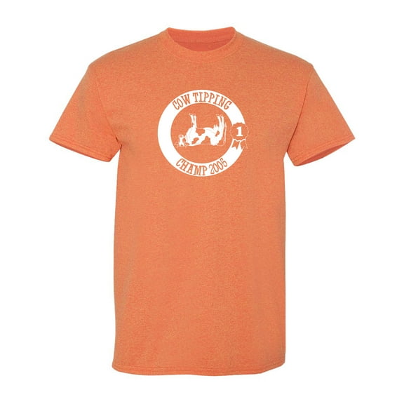 Cow Tipping Champ 2005 Sarcastic Humor Graphic Tee Gift For Men Novelty Funny T Shirt