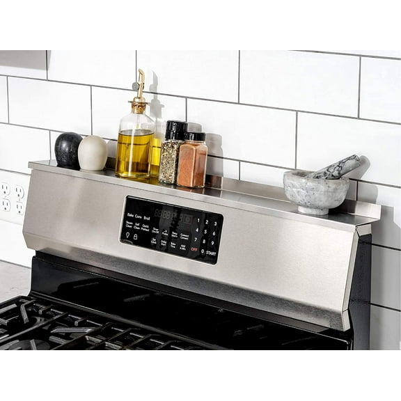StoveShelf Magnetic Shelf for Kitchen Stove Organization, Stainless Steel, 30" Length - Zero Installation