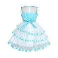 thumbnail image 3 of Flower Girls Dress Tiered Ruffle Skirt Blue Pageant 6 Years, 3 of 6