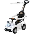 thumbnail image 1 of Qaba 3-in-1 Robot Push & Ride Car with Canopy - White, Adjustable Toddler Car for Indoor/Outdoor Play, Safe & Engaging Design, 12-36 Months Use, 1 of 7