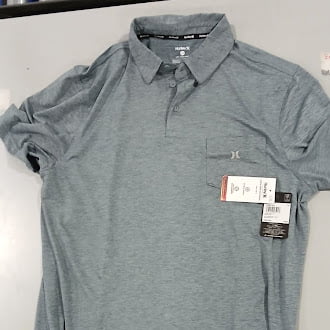 HURLEY AIR MESH POCKET POLO - SIZE: MEN L - GLADIATOR GRAY