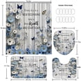 thumbnail image 4 of Luxury Golden Lotus Shower Curtain Set 4 PCS Black Gold Floral Bathroom Decor Set with Non-Slip Bath Rugs, Toilet Lid Cover and U-Shaped Mat, 4 of 6