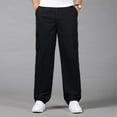 thumbnail image 4 of Mens Cotton Plus Size Pocket Solid Elastic Waist Pants Overall Pants, 4 of 6