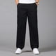 thumbnail image 4 of Pantalones de algodón para hombre, talla grande, cintura elástica, estilo informal, color liso, múltiples bolsillos, 4 of 7