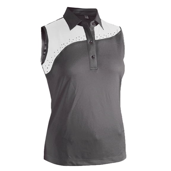 Monterey Club Women's Galaxy Contrast Block Sleeveless Golf Polo Shirt #2479
