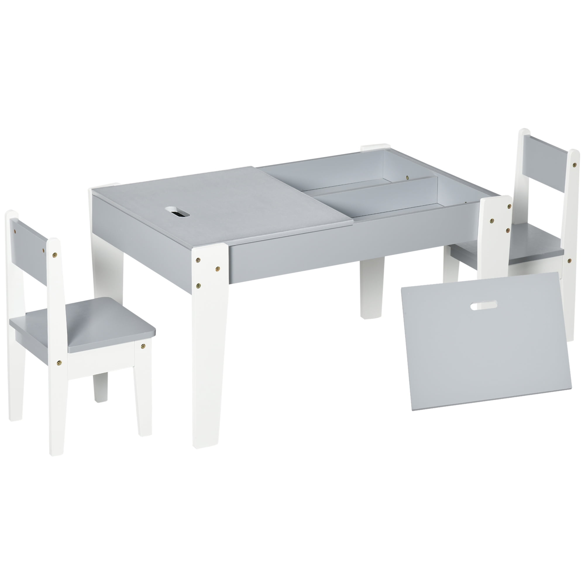 Qaba Kids Table and Chair Set, Activity Table with Storage Space