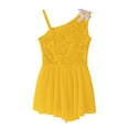 thumbnail image 6 of iiniim Kids Girls Shiny Sleeveless Ice Skating Dress Gymnastic Leotard Performance Ballet Dancewear A Yellow 12, 6 of 7