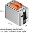 thumbnail image 2 of Chefman tostador digital de 2 rebanadas, pop-up, acero inoxidable, ranuras extra anchas para bagels, descongelar, recalentar, funciones de cancelaci&oacute;n, bandeja extra&iacute;ble para mig, 2 of 9
