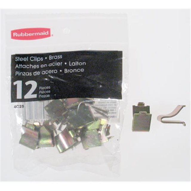 Rubbermaid Home Prod Dorfile 12 Count Zinc Standard Shelf Steel Clips FG4C2502Z