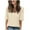 Beige, variant on Diufon Summer Women's Half Sleeve Tunics Tops V Neck Solid Color Shirts Comfortable Clothes