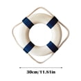 thumbnail image 2 of LSLXA Lifebuoy Wall Hanging Decor Life Preserver Ring Decorative Mediterranean Style Decoration Nautical Pool Safety Ring with Bands Beach Decorating, 2 of 6