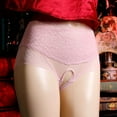 thumbnail image 3 of POIUYTR Womens Open-Crotch Panties - Sheer Mesh High Waist Underwear with All-Over Lace for Special Occasions, 3 of 6