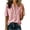 Pink Womens Tops, variant on Womens Tops Elbow Length Sleeve Tshirts for Women Striped Printed Button Up Crew Neck Summer T-Shirts