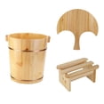 thumbnail image 3 of Bañera de remojo para pies, pedicura, baño de pies, hecho a mano, barril de madera, baño de pies con taburete estilo B, 3 of 9