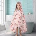 thumbnail image 6 of Cow and Heart Pink Pattern Hooded Bath Towel Wrap for Teens Ages 3 To 12, Soft Lightweight Quick Dry Microfiber Bath Beach Pool, 60"x35", 6 of 6