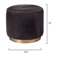 thumbnail image 2 of Jamie Young Co Thackeray Small Round Leather Hide Pouf in Espresso, 2 of 3