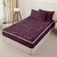 thumbnail image 2 of Erosebridal Zebra Print Zipper Queen Comforter Set with Fitted Sheet and 2 Pillowcases,Bright Jungle Animal Stripe Pattern Zipper Bedding Set For Girls,Reversible,4-Piece, 2 of 7