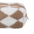 thumbnail image 6 of Vocoste Portable Cosmetic Bag Travel Makeup Bag Storage Bag Plaid Pattern Terry Cloth Khaki White, 6 of 6