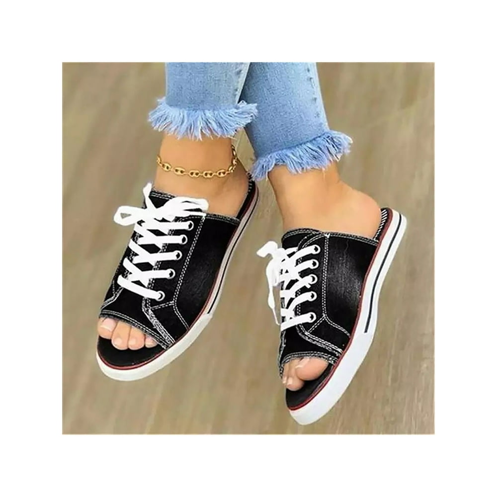pointed toe canvas sneakers