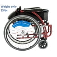 thumbnail image 5 of Silla de ruedas ergonómica ultraligera Karman K-115 de 25 libras con reposapiés extraíble y ruedas de liberación rápida, color rojo, 5 of 5