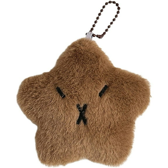 Capybara Plush Keychain, Star-Shaped Squeaky Bag Charm Pendant