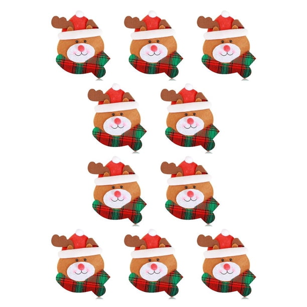 Ounissouiy Mini soporte decorativo para vajilla de Navidad, cubierta para tenedor y cuchara, bolsa de cocina, sombrero de caramelo, calcetín, No.03 10piezas Ounissouiy CBP183429