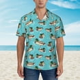 thumbnail image 2 of Honeii Mallard Ducks Swimming In The Lake Print Men’s Hawaiian Shirt,Classic Button-Down Short Sleeve Shirt, for Beach, Vacation, and Outdoor Activities,XX-Large, 2 of 7