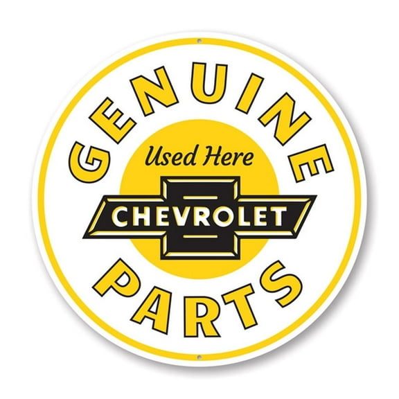 Chevy Genuine Parts Car Sign, Chevy Sign, Novelty Car Sign, Garage Aluminum Metal Decor Sign - 12" Round