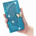 thumbnail image 2 of for Google Pixel 8 Pro Wallet Case for Women Girls, Embossed Floral Butterfly PU Leather Folio Flip Case Cover with Card Slot Holder for Pixel 8 Pro Rhinestone Blue, 2 of 18